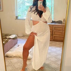 Tularosa White V-Neck Dress